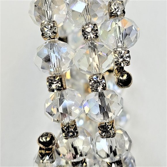 Clear Sparkling Fashion Crystal Glass Wrap Around Bracelet - Picture 6 of 7